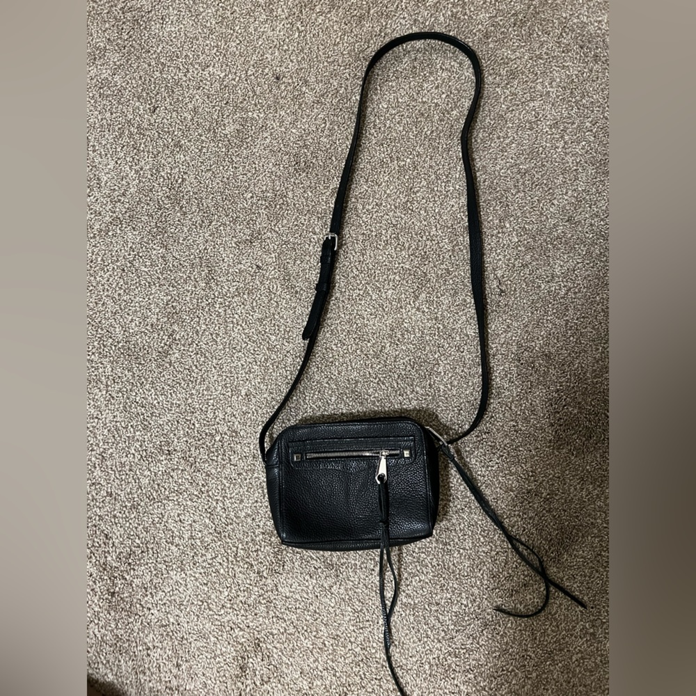 REBECCA MINKOFF Black Leather Small Crossbody Bag